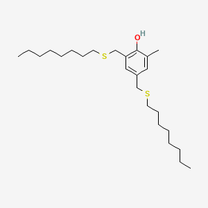 Chemical structure of 2-Methyl-4,6-bis((octylthio)methyl)phenol