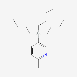 Chemical structure of 2-Methyl-5-(tributylstannyl)pyridine