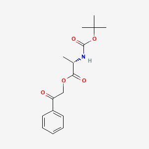 Chemical structure of 2-Oxo-2-phenylethyl (tert-butoxycarbonyl)-L-alaninate