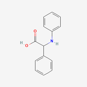 Chemical structure of 2-Phenyl-2-(phenylamino)acetic acid
