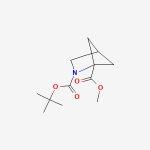 Chemical structure of 2-tert-Butyl 1-methyl 2-azabicyclo[2.1.1]hexane-1,2-dicarboxylate