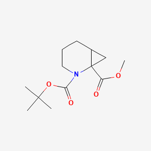 Chemical structure of 2-tert-Butyl 1-methyl 2-azabicyclo[4.1.0]heptane-1,2-dicarboxylate
