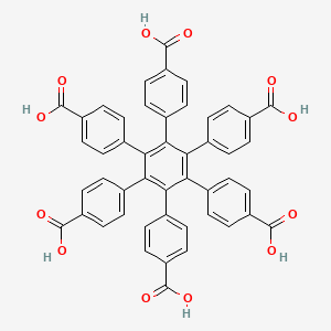 Chemical structure of 3',4',5',6'-Tetrakis(4-carboxyphenyl)-[1,1':2',1''-terphenyl]-4,4''-dicarboxylic acid