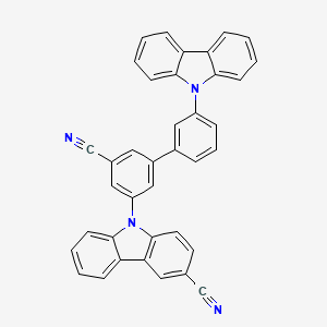 Chemical structure of 3',5'-Di(9H-carbazol-9-yl)-[1,1'-biphenyl]-3,5-dicarbonitrile