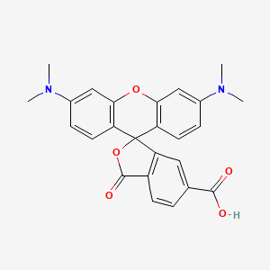 Chemical structure of 3',6'-Bis(dimethylamino)-3-oxospiro[isobenzofuran-1(3H),9'-[9H]xanthene]-6-carboxylic acid