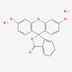 Chemical structure of 3',6'-Dihydroxy-3H-spiro[isobenzofuran-1,9'-xanthen]-3-one, potassium salt
