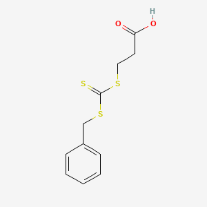 Chemical structure of 3-(((Benzylthio)carbonothioyl)thio)propanoic acid