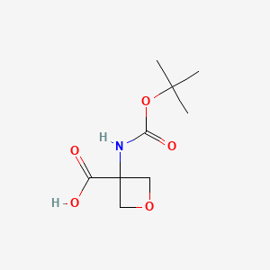 Chemical structure of 3-(Boc-amino)oxetane-3-carboxylic acid