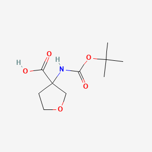 Chemical structure of 3-{[(Tert-butoxy)carbonyl]amino}oxolane-3-carboxylic acid