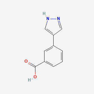 Chemical structure of 3-(1H-Pyrazol-4-yl)benzoic acid