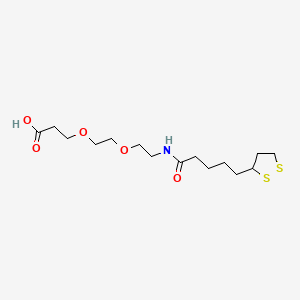 Chemical structure of Lipoamido-PEG2-CH2CH2COOH