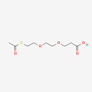 Chemical structure of 3-(2-(2-(Acetylthio)ethoxy)ethoxy)propanoic acid