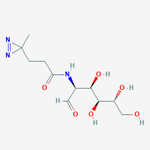 Chemical structure of 3-(3-Methyl-3H-diazirin-3-yl)-N-((2S,3R,4S,5R)-3,4,5,6-tetrahydroxy-1-oxohexan-2-yl)propanamide