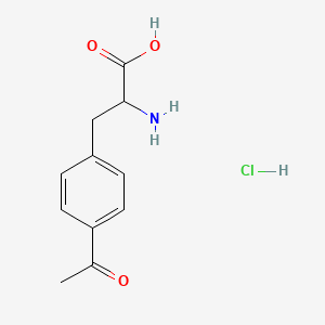 Chemical structure of 3-(4-Acetylphenyl)-2-aminopropanoic acid hydrochloride
