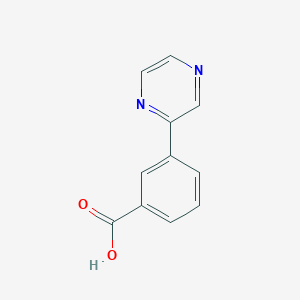 Chemical structure of 3-(Pyrazin-2-yl)benzoic acid