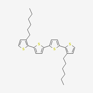 Chemical structure of 3,3'''-Dihexyl-2,2':5',2'':5'',2'''-quaterthiophene
