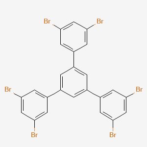 Chemical structure of 3,3'',5,5''-Tetrabromo-5'-(3,5-dibromophenyl)-1,1':3',1''-terphenyl