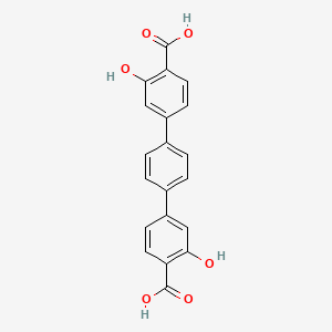 Chemical structure of 3,3''-Dihydroxy-[1,1':4',1''-terphenyl]-4,4''-dicarboxylic acid