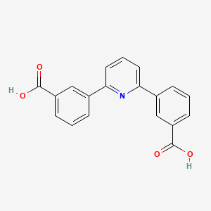 Chemical structure of 3,3'-(Pyridine-2,6-diyl)dibenzoic acid