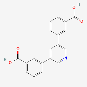 Chemical structure of 3,3'-(Pyridine-3,5-diyl)dibenzoic acid