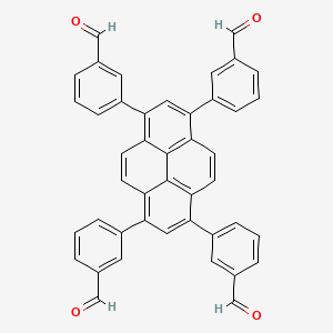 Chemical structure of 3,3',3'',3'''-(Pyrene-1,3,6,8-tetrayl)tetrabenzaldehyde