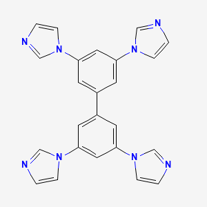 Chemical structure of 3,3',5,5'-Tetra(1H-imidazol-1-yl)-1,1'-biphenyl
