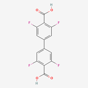 Chemical structure of 3,3',5,5'-Tetrafluorobiphenyl-4,4'-dicarboxylic acid