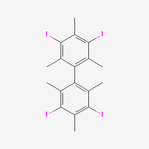 Chemical structure of 3,3',5,5'-Tetraiodo-2,2',4,4',6,6'-hexamethyl-1,1'-biphenyl