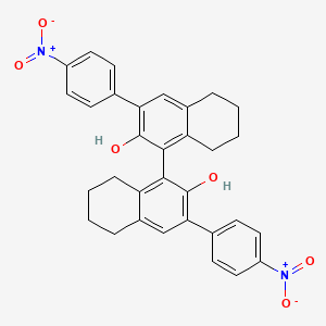 Chemical structure of 3,3'-Bis(4-nitrophenyl)-5,5',6,6',7,7',8,8'-octahydro-[1,1'-binaphthalene]-2,2'-diol