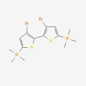 Chemical structure of 3,3-Dibromo-5,5-bis(trimethylsilyl)-2,2-bithiophene