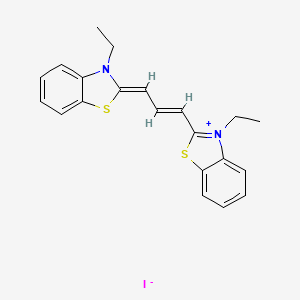 Chemical structure of 3,3-Diethylthiacarbocyanine (iodide)