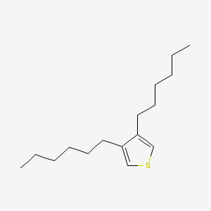 Chemical structure of 3,4-Dihexylthiophene