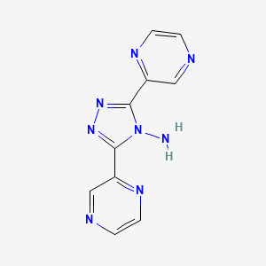 Chemical structure of 3,5-Di(pyrazin-2-yl)-4H-1,2,4-triazol-4-amine