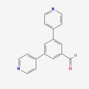 Chemical structure of 3,5-Di(pyridin-4-yl)benzaldehyde