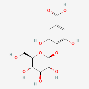 Chemical structure of 4-(beta-D-Glucopyranosyloxy)-3,5-dihydroxybenzoic acid
