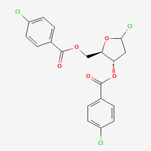Chemical structure of 1-Chloro-3,5-Di-O-P-Chlorobenzoyl-2-Deoxy-D-Ribose
