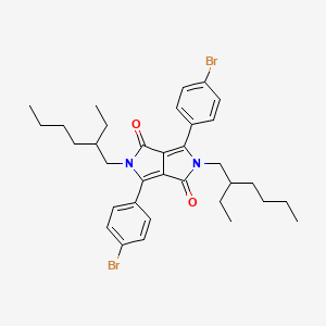 Chemical structure of 3,6-Bis(4-bromophenyl)-2,5-bis(2-ethylhexyl)-2,5-dihydropyrrolo[3,4-c]pyrrole-1,4-dione