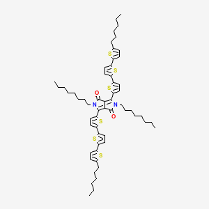 Chemical structure of 3,6-Bis(5''-hexyl-[2,2':5',2''-terthiophen]-5-yl)-2,5-dioctylpyrrolo[3,4-c]pyrrole-1,4(2H,5H)-dione