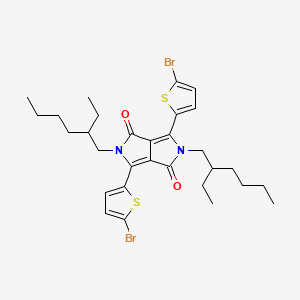 Chemical structure of 3,6-Bis(5-bromothiophen-2-yl)-2,5-bis(2-ethylhexyl)-2,5-dihydropyrrolo[3,4-c]pyrrole-1,4-dione