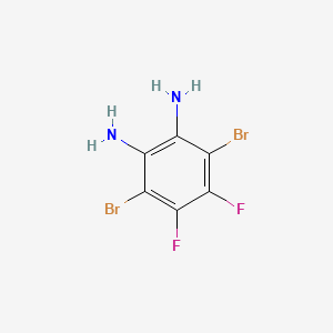 Chemical structure of 3,6-Dibromo-4,5-difluorobenzene-1,2-diamine
