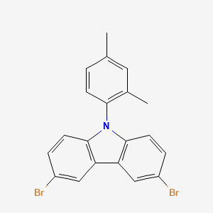 Chemical structure of 3,6-Dibromo-9-(2,4-dimethylphenyl)-9H-carbazole