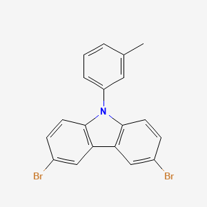 Chemical structure of 3,6-Dibromo-9-(m-tolyl)-9H-carbazole