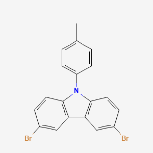 Chemical structure of 3,6-Dibromo-9-(p-tolyl)-9H-carbazole