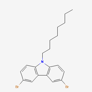 Chemical structure of 3,6-Dibromo-9-n-octylcarbazole