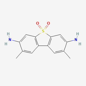 Chemical structure of 3,7-Dibenzothiophenediamine, 2,8-dimethyl-, 5,5-dioxide