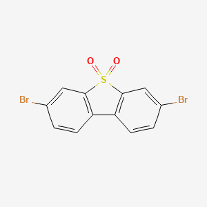 Chemical structure of 3,7-Dibromodibenzothiophene 5,5-Dioxide