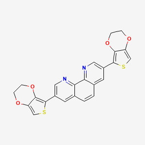 Chemical structure of 3,8-Bis(2,3-dihydrothieno[3,4-b][1,4]dioxin-5-yl)-1,10-phenanthroline