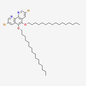 Chemical structure of 3,8-Dibromo-5,6-bis(hexadecyloxy)-1,10-phenanthroline