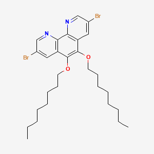 Chemical structure of 3,8-Dibromo-5,6-bis(octyloxy)-1,10-phenanthroline