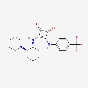 Chemical structure of 3-[[(1R,2R)-2-(1-Piperidinyl)cyclohexyl]amino]-4-[[4-(trifluoromethyl)phenyl]amino]-3-cyclobutene-1,2-dione